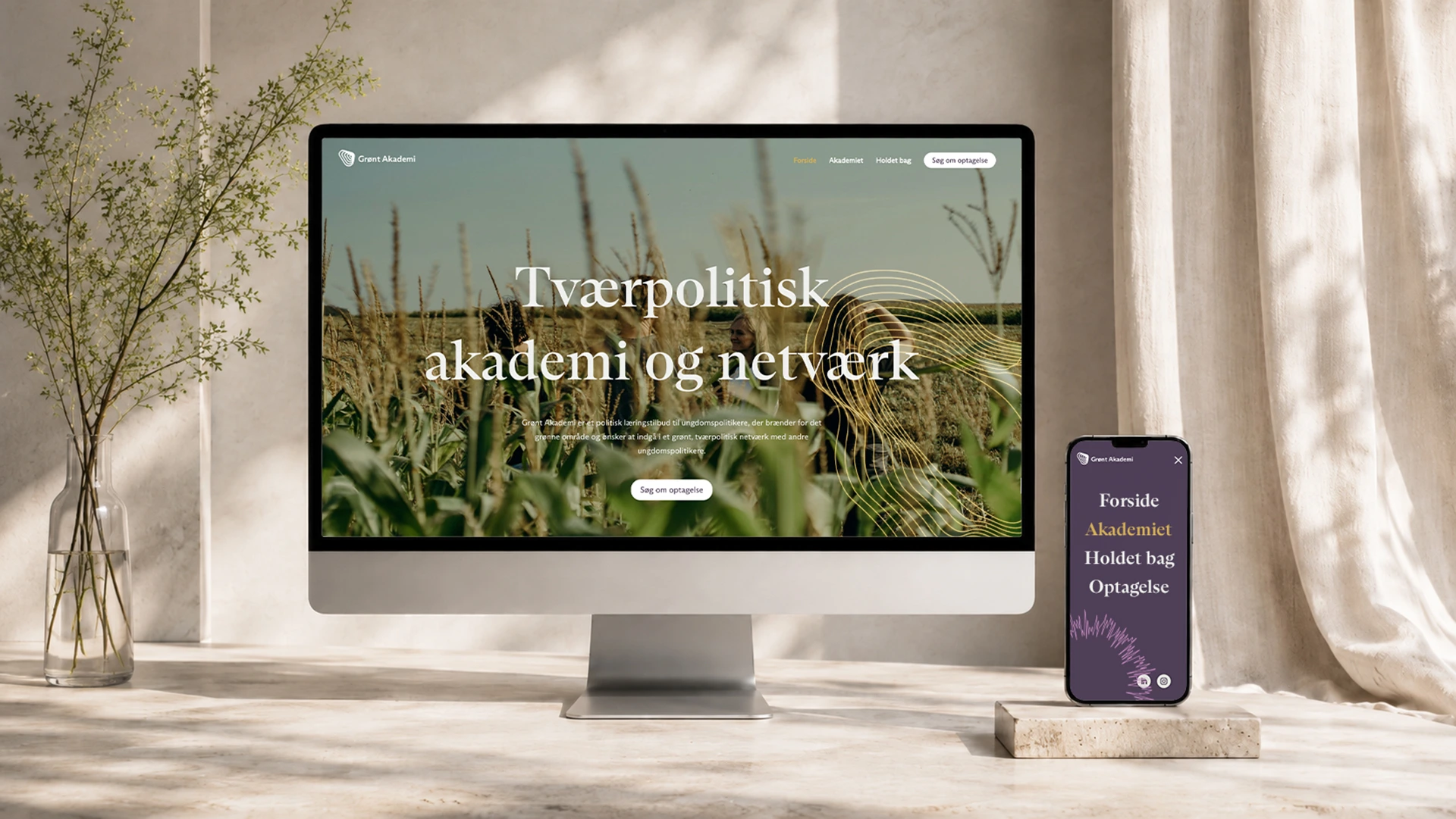 hjemmesidedesign til grønt akademi